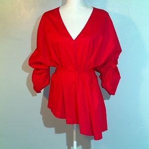 Avant-garde asymmetrical blouse